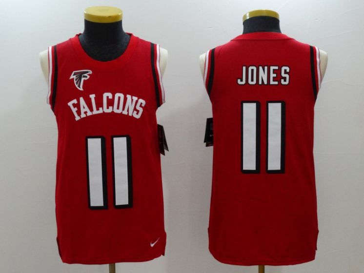 Men Atlanta Falcons 11 Julio Jones Red Rush Player Name Number Tank Top stitched NFL Jerseys